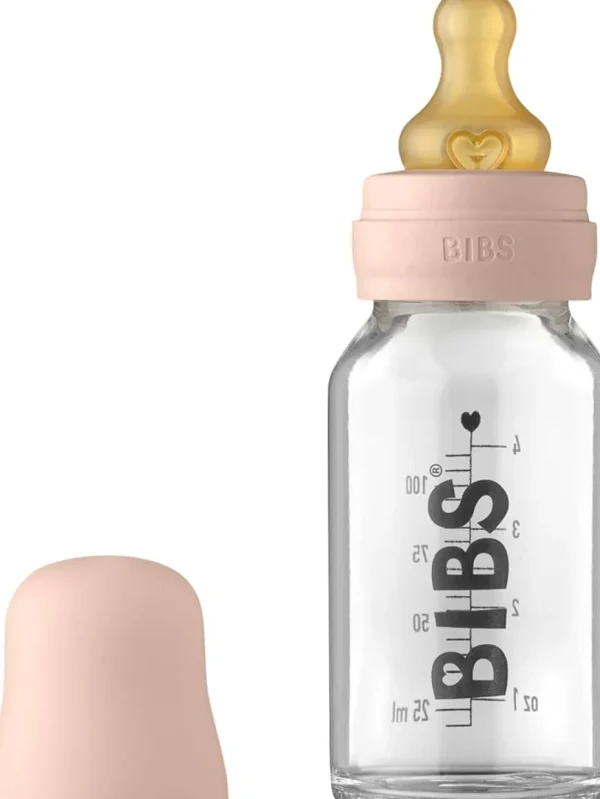 BIBS Baby Glass Bottle Complete Set 110ml - Blush Clearance