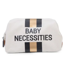 Childhome Baby Necessitties Toiletry Bag - Off White Stripes Black/Gold Hot