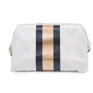 Childhome Baby Necessitties Toiletry Bag - Off White Stripes Black/Gold Hot