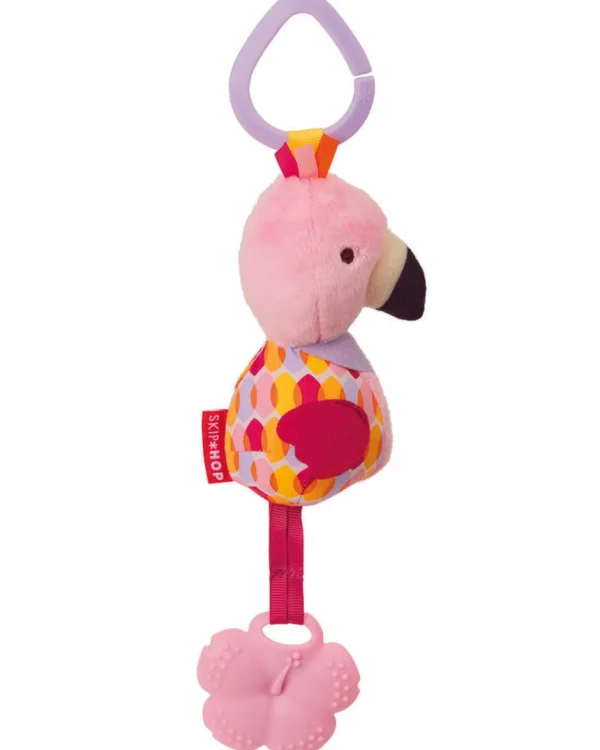 Skip Hop Bandana Buddies Chime & Teethe Toy - Flamingo Hot