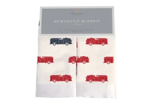 Newcastle Classics Blue and Red Fire Trucks Blankie Clearance