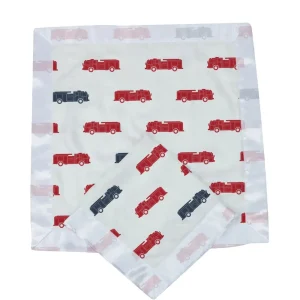 Newcastle Classics Blue and Red Fire Trucks Blankie Clearance