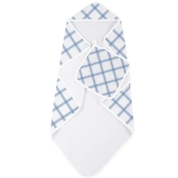 Newcastle Classics Blue Buffalo Check Plaid Hooded Towel and Washcloth Set Online