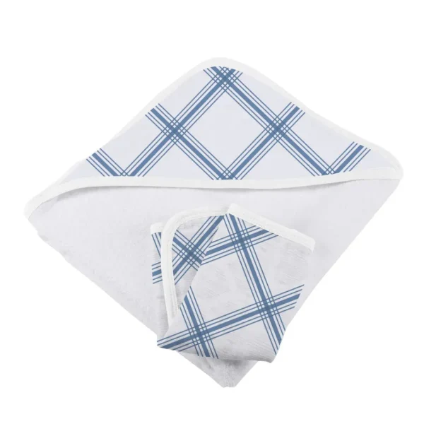 Newcastle Classics Blue Buffalo Check Plaid Hooded Towel and Washcloth Set Online