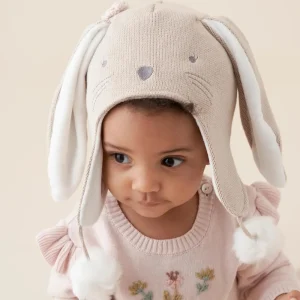 Elegant Baby Brown Bunny Aviator Knit Baby Hat Hot