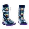 Squelch Christmas Pudding Junior Welly Socks Hot