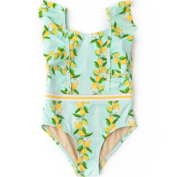 Shade Critters Citrus Grove Ruffle Shoulder Swimsuit Hot