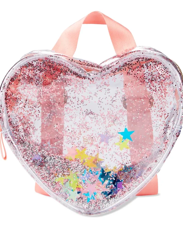 Skip Hop Clear Glitter Heart Backpack Fashion