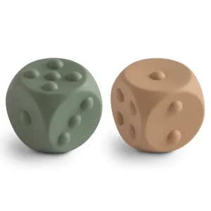 Mushie Dice Press Toy 2-Pack - Dried Thyme / Natural Outlet