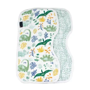 Bebe au Lait Dino Roar + Upscale - Muslin Burp Cloths Hot