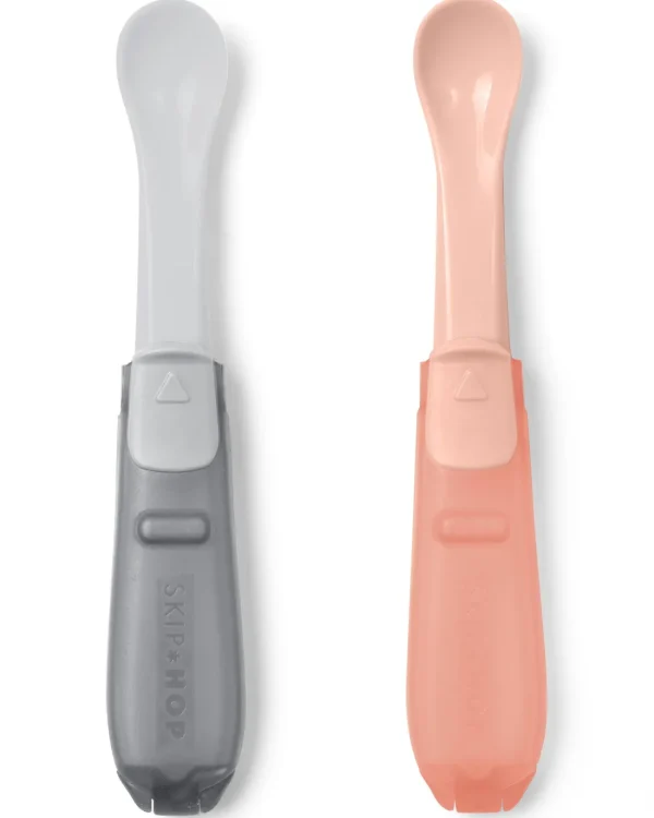 Skip Hop Easy-Fold Travel Spoons- Grey/Coral Best