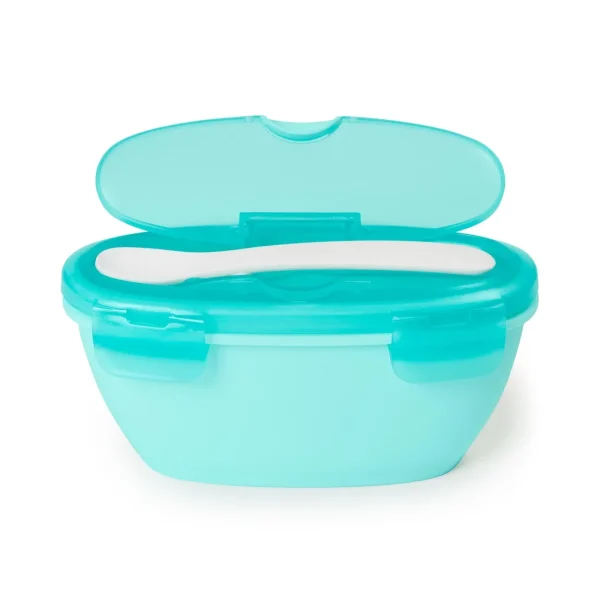 Skip Hop Easy-Serve Travel Bowl & Spoon- Teal Clearance