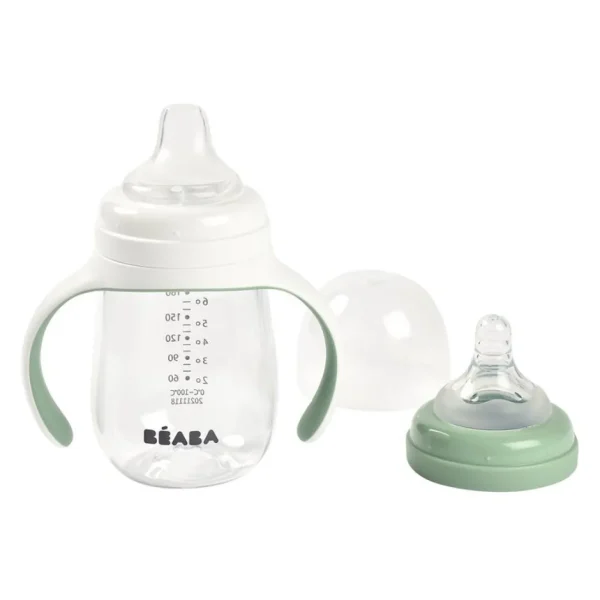 Beaba 2 in 1 Learning Bottle - Sage Sale