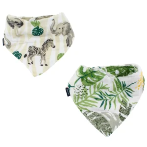 Bebe au Lait Jungle + Rainforest Classic Muslin Bandana Bib Set Outlet