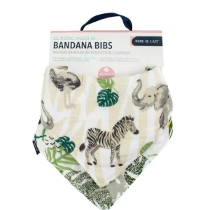 Bebe au Lait Jungle + Rainforest Classic Muslin Bandana Bib Set Outlet