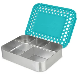 LunchBots Large Cinco Bento Box - Aqua Dots Sale