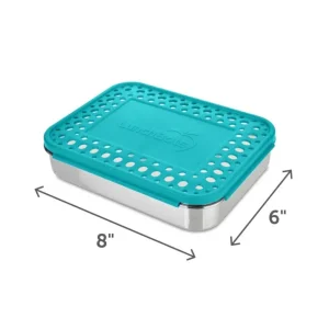 LunchBots Large Cinco Bento Box - Aqua Dots Sale