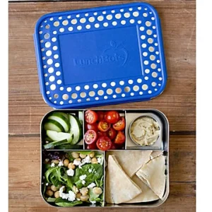 LunchBots Large Cinco Bento Box - Blue Dots Sale