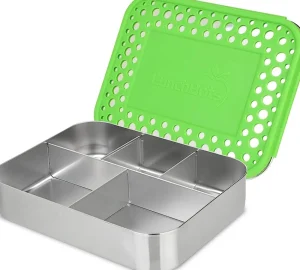 LunchBots Large Cinco Bento Box - Green Dots Discount