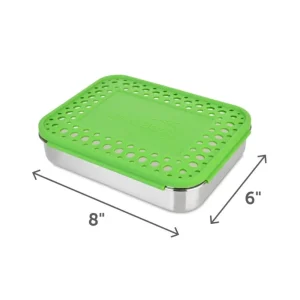 LunchBots Large Cinco Bento Box - Green Dots Discount