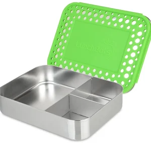 LunchBots Large Trio Bento Box - Green Dots Clearance