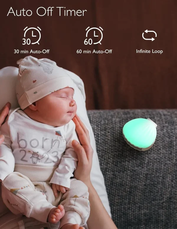 Momcozy Little Shell White Noise Machine + Lights New