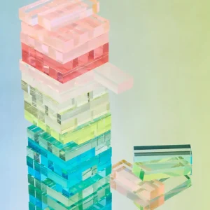 SunnyLife Lucite Jumbling Tower - Aurora Clearance