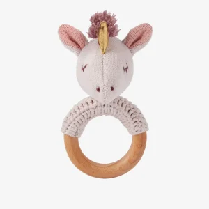 Elegant Baby Luna Unicorn Wooden Baby Rattle Clearance