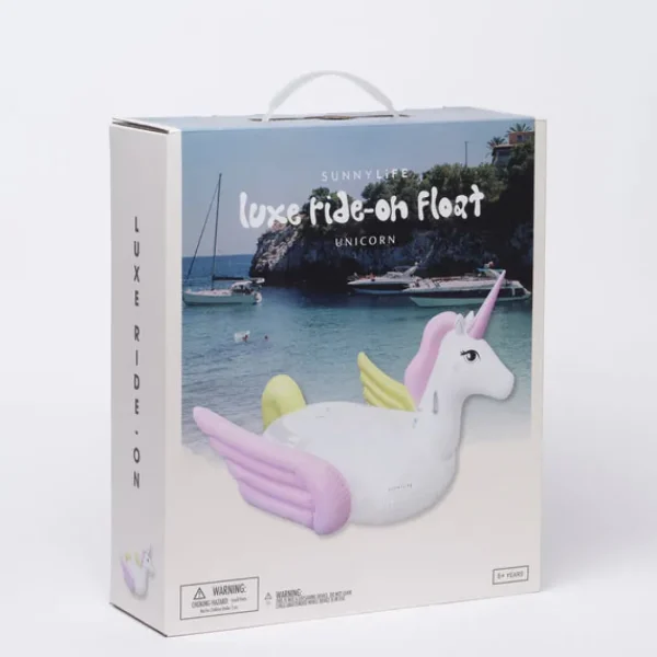 SunnyLife Luxe Ride-On Float Unicorn Pastel Clearance