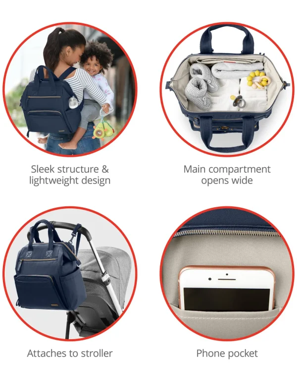 Skip Hop Mainframe Wide Open Diaper Backpack - Navy Clearance