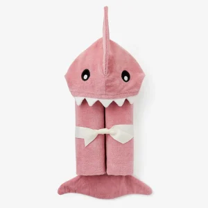 Elegant Baby Mauve Baby Shark Hooded Bath Wrap Fashion