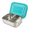 LunchBots Medium Duo Bento Box - Aqua Dots New