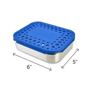 LunchBots Medium Duo Bento Box - Blue Dots Fashion