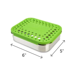 LunchBots Medium Duo Bento Box - Green Dots New