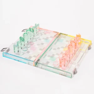 SunnyLife Mini Lucite Chess & Checkers - Aurora Sale