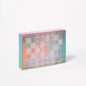 SunnyLife Mini Lucite Chess & Checkers - Aurora Sale