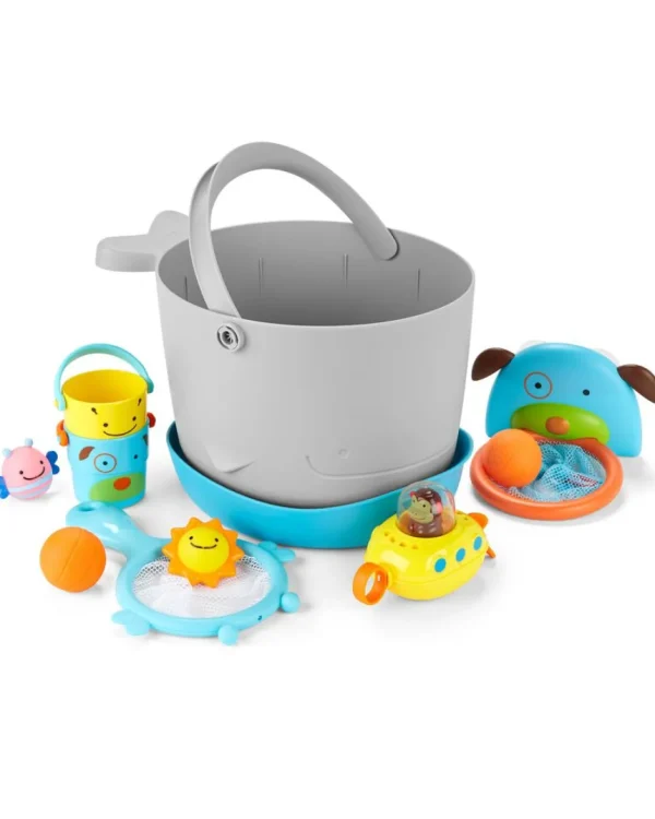 Skip Hop MOBY Fun-Filled Bath Toy Bucket Gift Set Hot