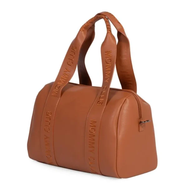 Childhome Mommy Club Nursery Bag - Signature - Vegan Leather - Brown Hot