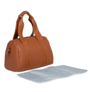 Childhome Mommy Club Nursery Bag - Signature - Vegan Leather - Brown Hot