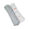 Bebe au Lait Muslin Swaddle Blanket Set - Oh So Soft Animal Alphabet + Grey Crayon Fashion