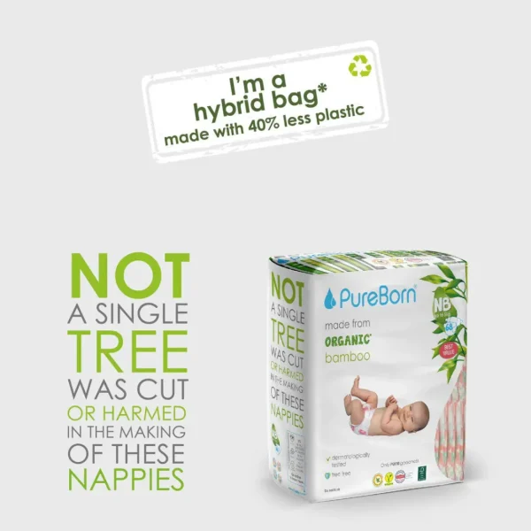 PureBorn Organic Diapers Size 2 - 3-6kg - 64 Diapers - Tropical Print Online