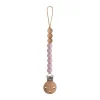 Mushie Pacifier Clip | Eva - Mauve Fashion