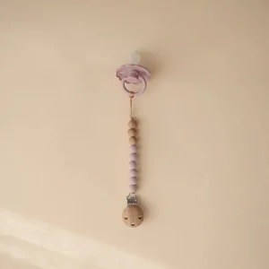 Mushie Pacifier Clip | Eva - Mauve Fashion