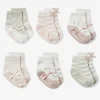 Elegant Baby Pink Mary Jane Non slip Socks - 6pk Fashion