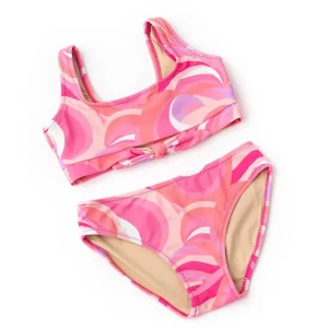 Shade Critters Pink Waves Knot Front Bikini Fashion