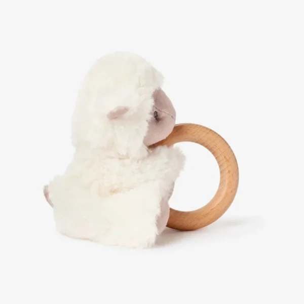 Elegant Baby Plush Lamb Wooden Ring Rattle Best