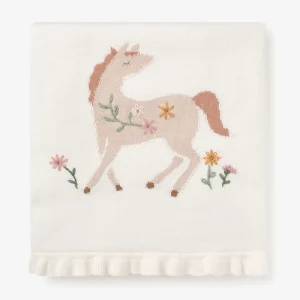 Elegant Baby Pony Meadow Knit Blanket Outlet