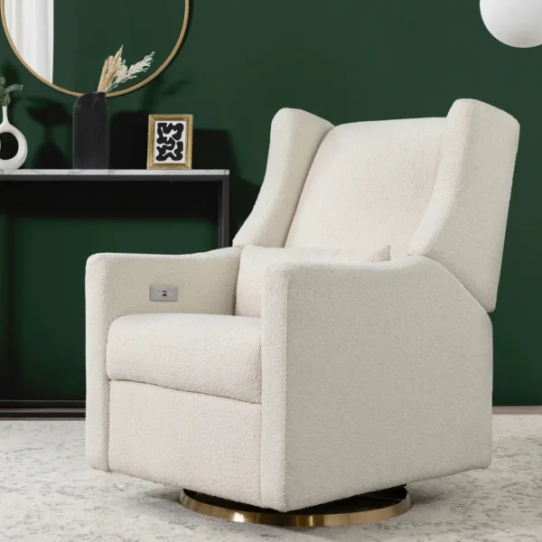 Babyletto Pre-Order Kiwi Electronic Recliner and Swivel Glider in Boucle with US Discount