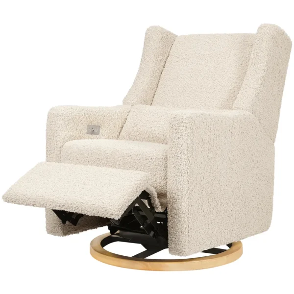 Babyletto Pre-Order Kiwi Electronic Recliner and Swivel Glider in Teddy Loop wit Outlet