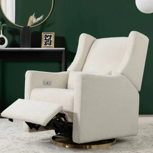 Babyletto Pre-Order Kiwi Electronic Recliner and Swivel Glider in Boucle with US Discount